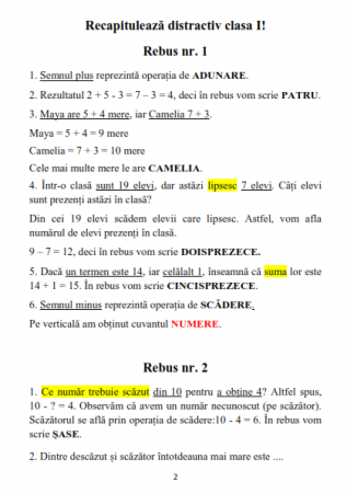 Set recapitulare matematica clasa 1 pentru copii cu exercitii si probleme [3]