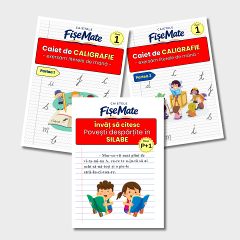 Pachet educativ clasa 1 copii cu Povesti Silabice si Caligrafie - peste 200 pagini [0]