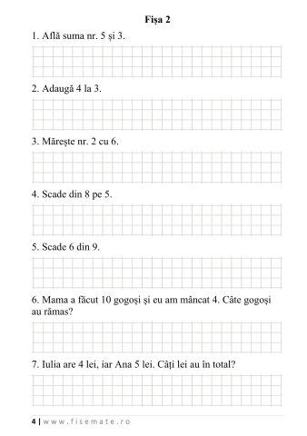 Set clasa pregatitoare: Adunari, Scaderi, Probleme, Numere, Litere [6]