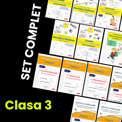 SET COMPLET – Matematica Clasa 3 | 12 caiete tiparite