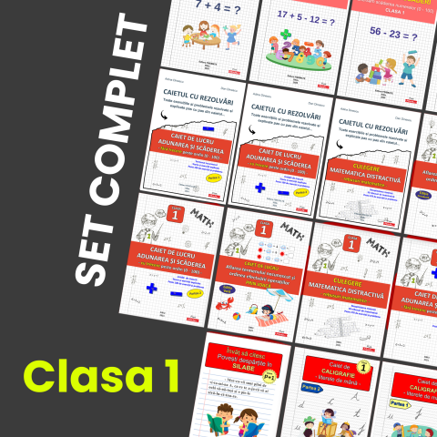 SET COMPLET – Matematica si Romana Clasa 1 | 15 caiete tiparite