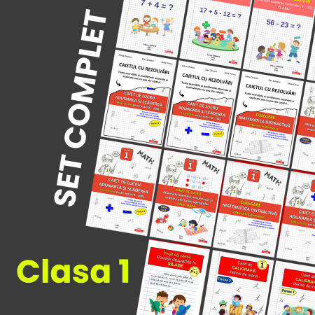 Seturi Scolare - SET COMPLET – Matematica si Romana Clasa 1 | 15 caiete tiparite