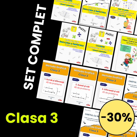 Seturi Scolare - SET COMPLET – Matematica Clasa 3 | 12 caiete tiparite