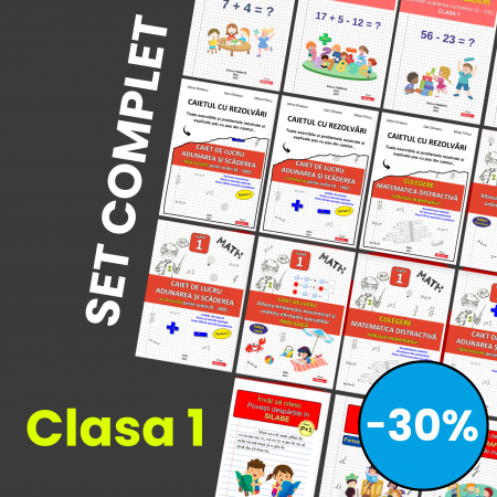 Seturi Scolare - SET COMPLET – Matematica si Romana Clasa 1 | 15 caiete tiparite
