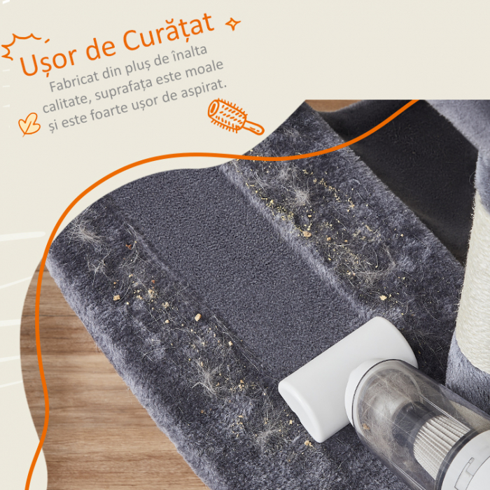 Ansamblu de joaca pentru pisici, 206 cm Gri [8]