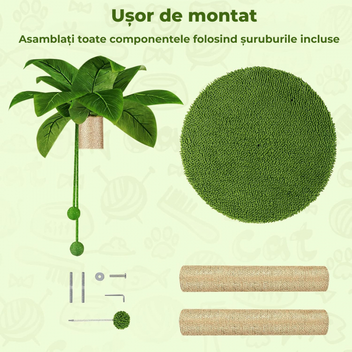 Ansamblu de joaca cu structura de palmier pentru pisici [5]