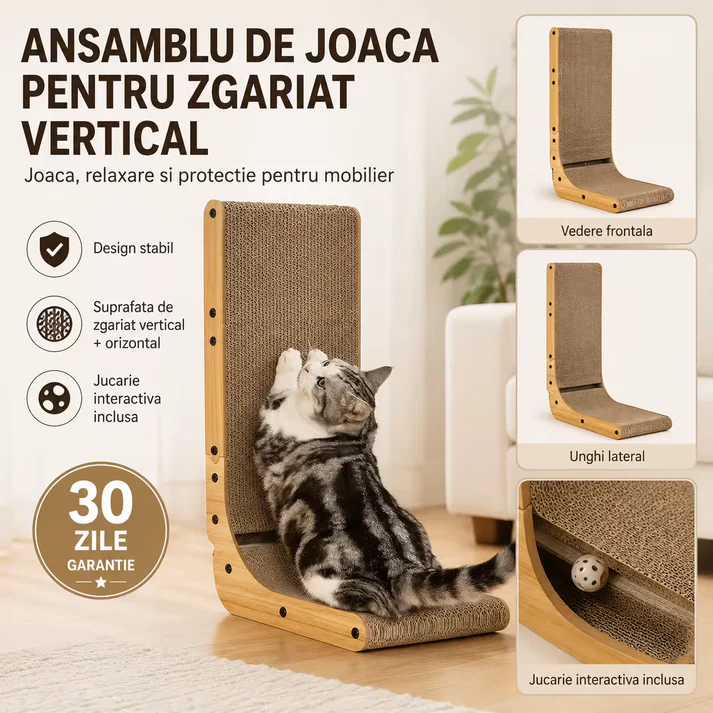 Ansamblu de joaca pentru pisici orizontal si vertical tip carton [1]