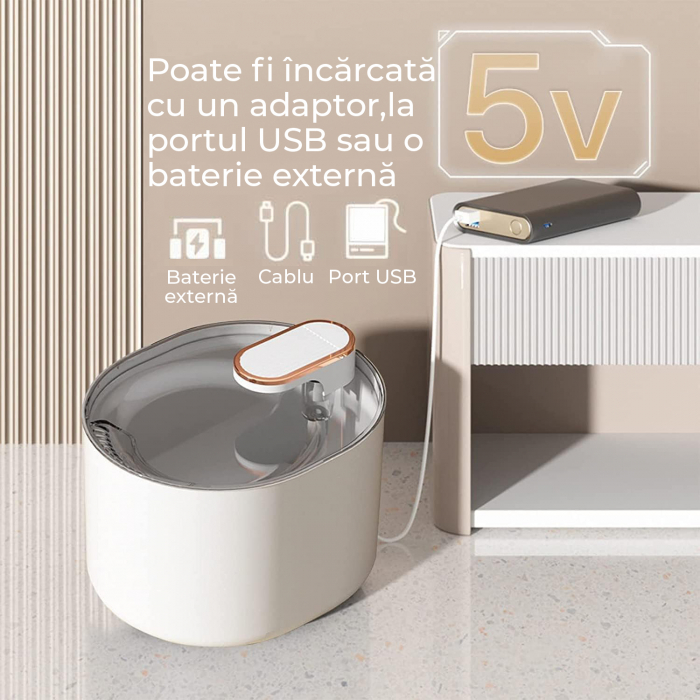 Dispenser apa pentru caini si pisici - alb [3]