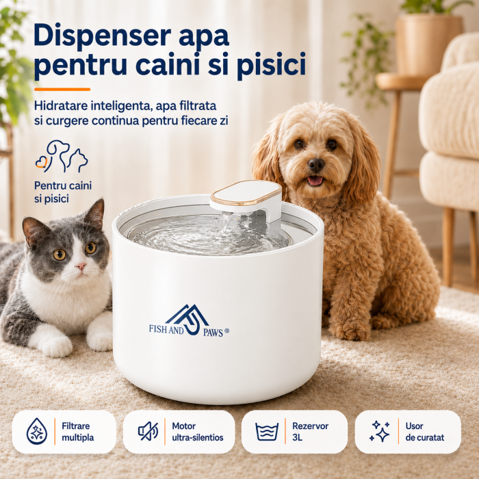 Dispenser apa pentru caini si pisici - alb [1]