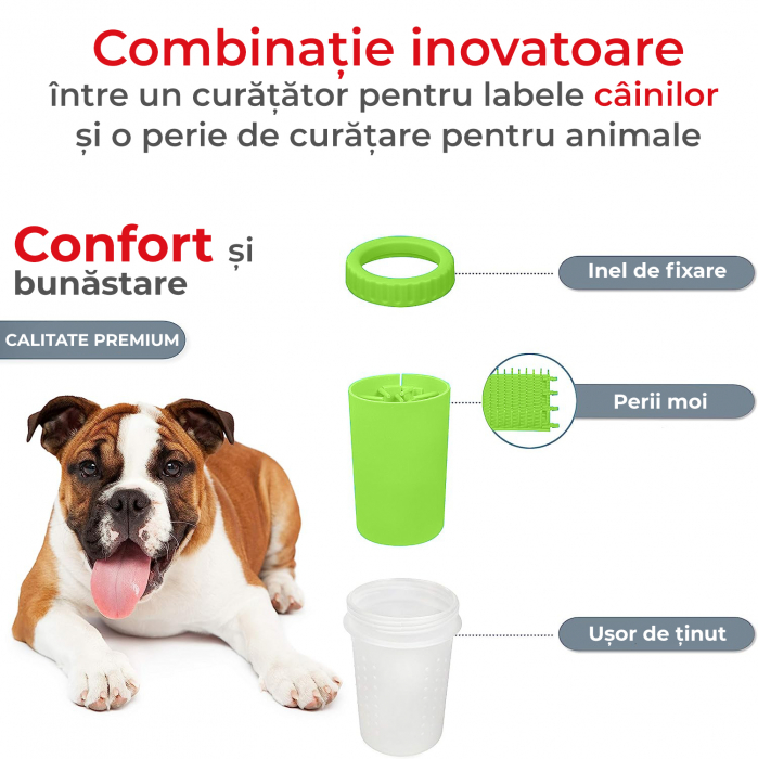 Dispozitiv de curatare si dezinfectare a labutelor animalelor de companie, Verde [2]