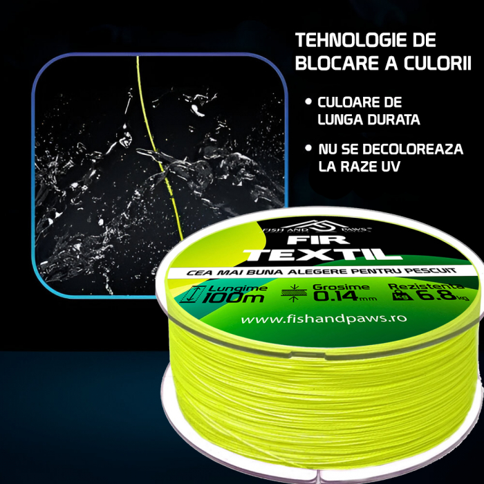 Fir textil pentru pescuit - galben fluorescent [4]