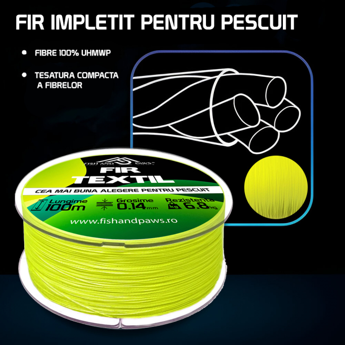Fir textil pentru pescuit - galben fluorescent [6]