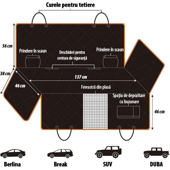 Husa auto de protectie bancheta 135 x 150cm [7]