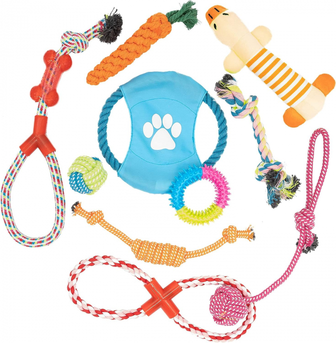 Jucarii interactive de mestecat pentru caini, set de 10 [8]