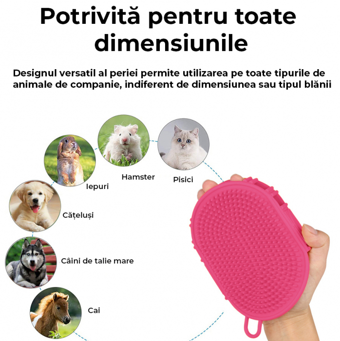 Perie 2 in 1 pentru animale de companie - roz [6]