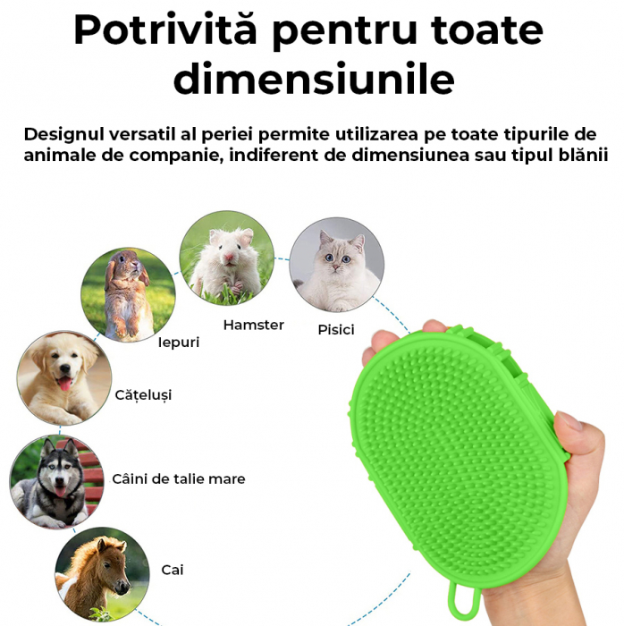 Perie 2 in 1 pentru animale de companie - verde [6]