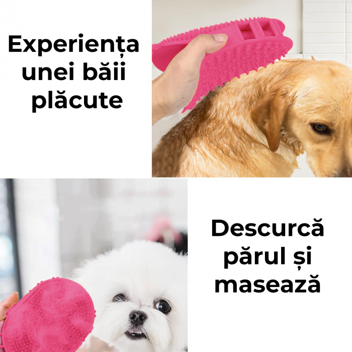 Perie 2 in 1 pentru animale de companie - roz [4]