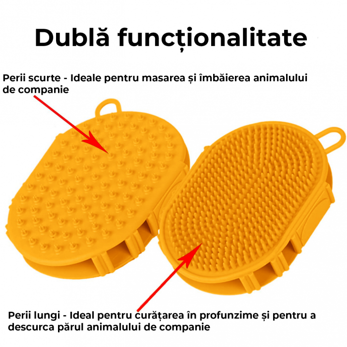 Perie 2 in 1 pentru animale de companie - portocaliu [2]
