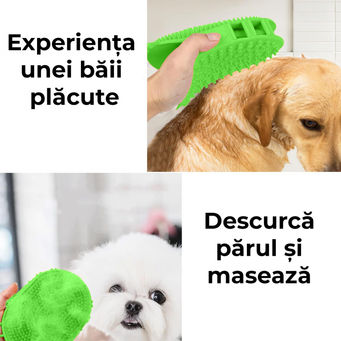 Perie 2 in 1 pentru animale de companie - verde [4]