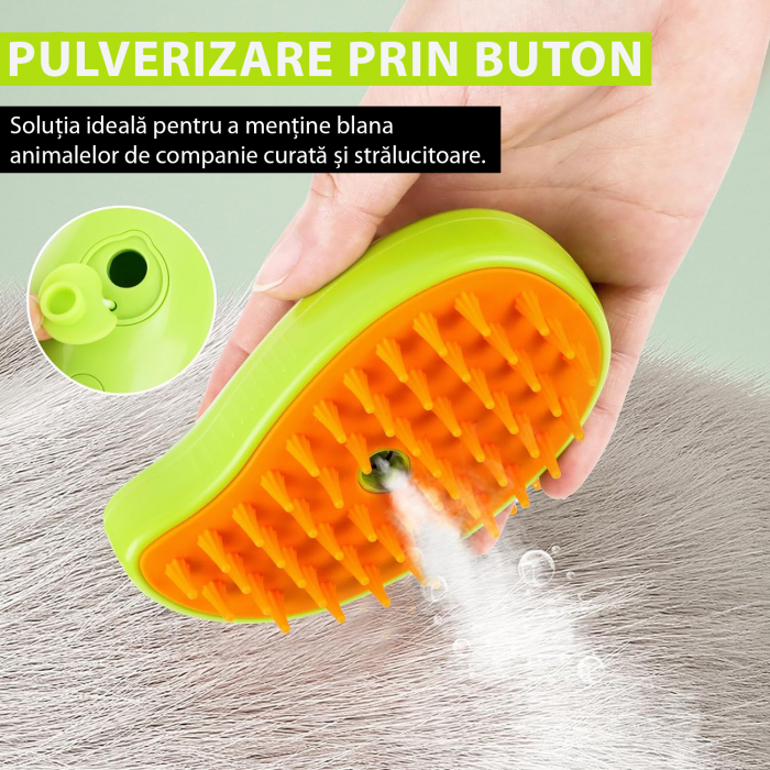 Perie pentru animale de companie cu aburi - Verde [7]