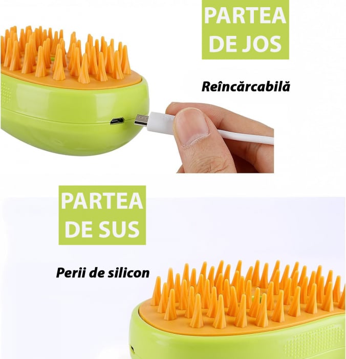 Perie pentru animale de companie cu aburi - Verde [10]