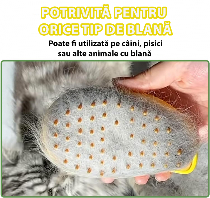 Perie pentru animale de companie cu aburi - Galben [9]