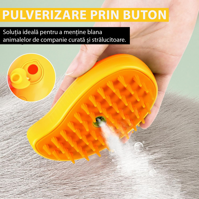 Perie pentru animale de companie cu aburi - Galben [7]