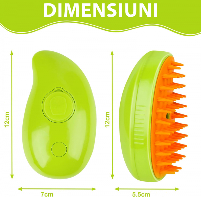 Perie pentru animale de companie cu aburi - Verde [11]
