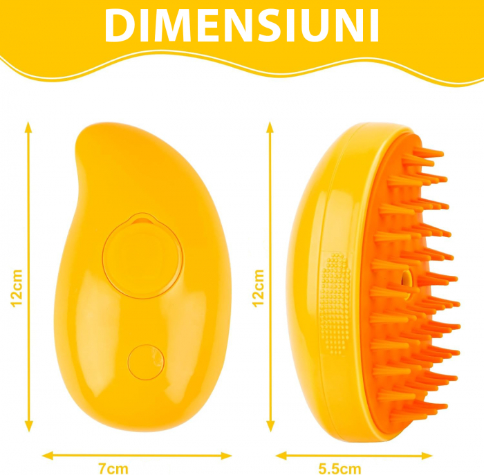 Perie pentru animale de companie cu aburi - Galben [10]