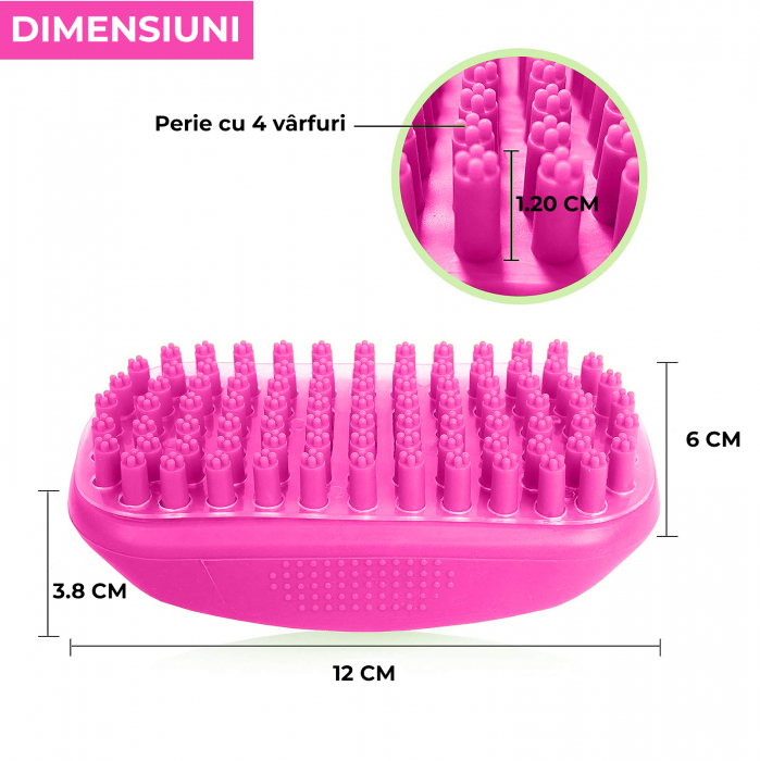 Perie de spalat pentru caini si pisici - roz [9]