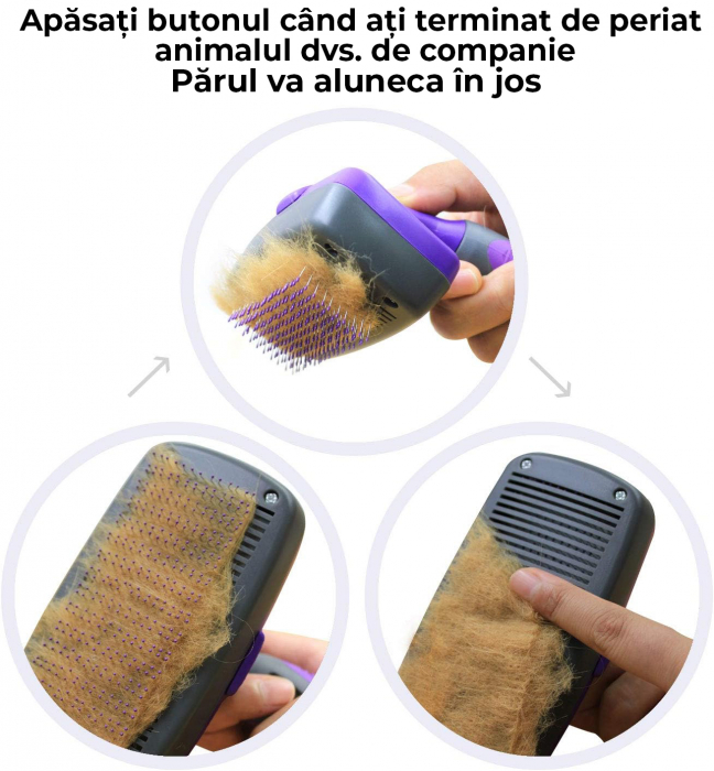 Perie pentru curatarea animalelor de companie - mov [4]