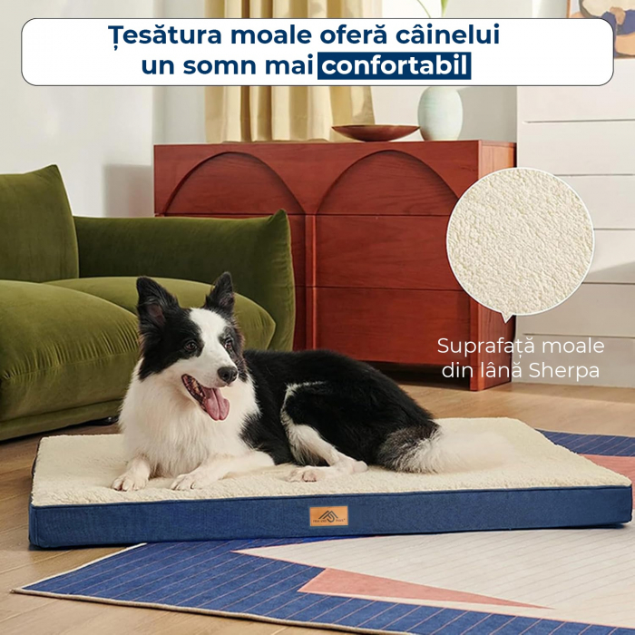 Saltea ortopedica pentru caini Alb-Albastru [5]