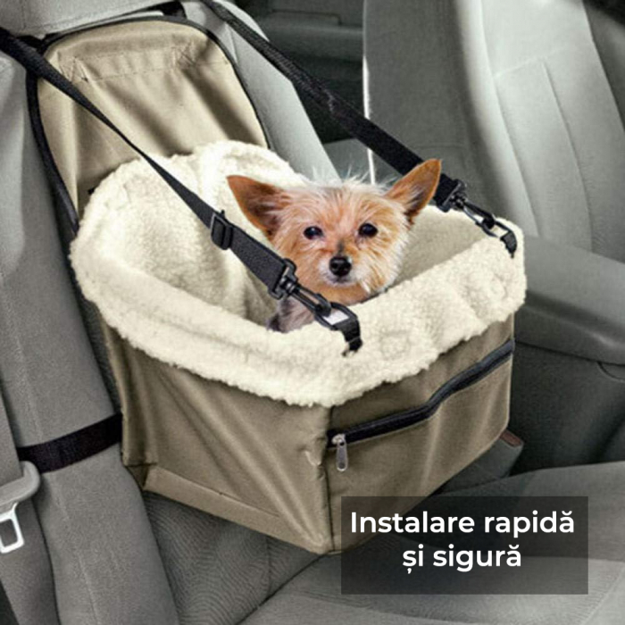 Scaun auto de protectie pentru animale de companie - Bej [2]