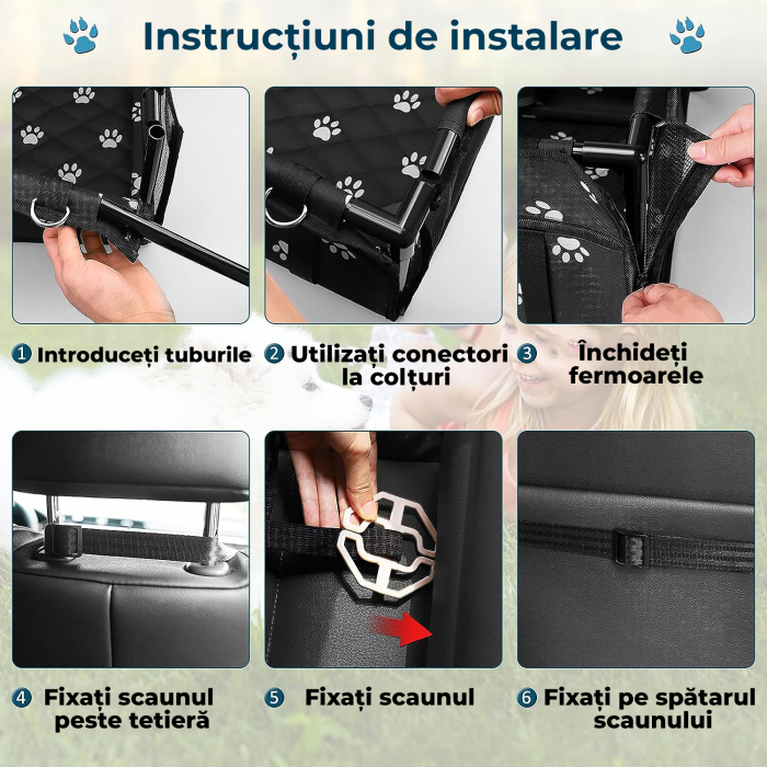 Scaun auto de protectie pentru animale - Negru [3]