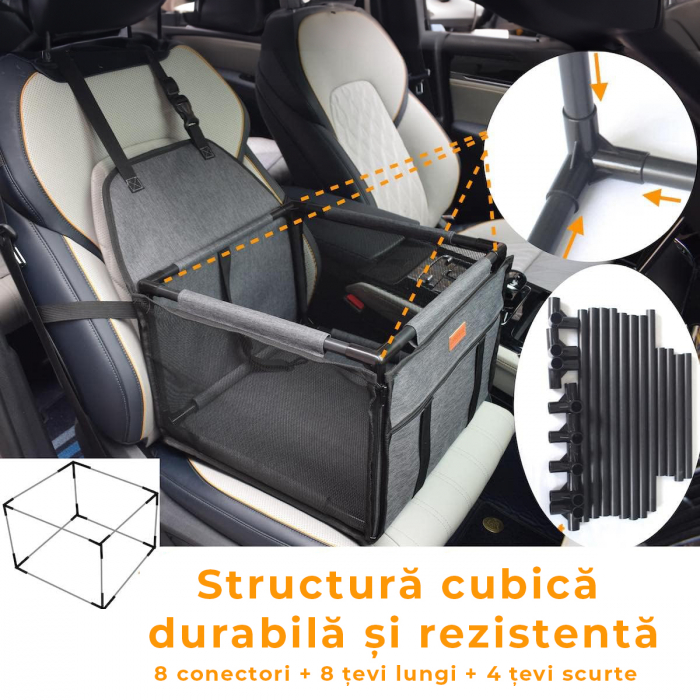Scaun auto de protectie pentru animale - Gri [5]