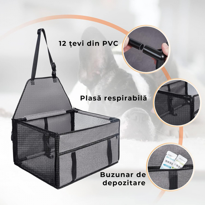 Scaun auto de protectie pentru animale - Gri [4]