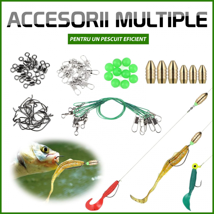 Set 102 momeli artificiale si accesorii pentru pescuit [4]