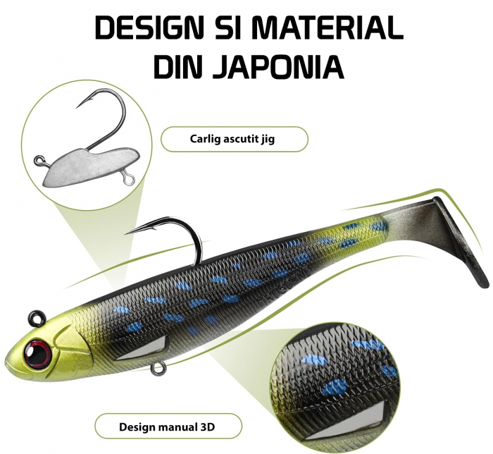 Set 6 naluci din silicon cu carlig jig, culori naturale [3]