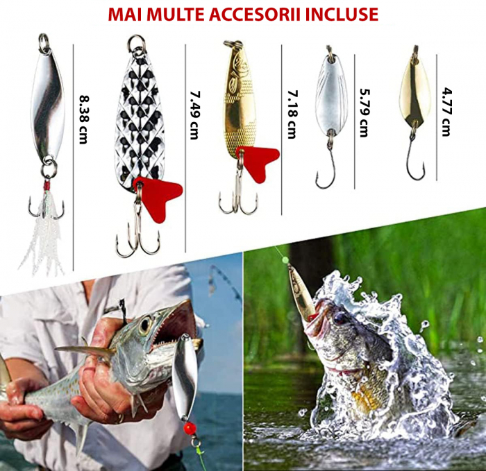 Set 78 momeli artificiale si accesorii pentru pescuit [6]