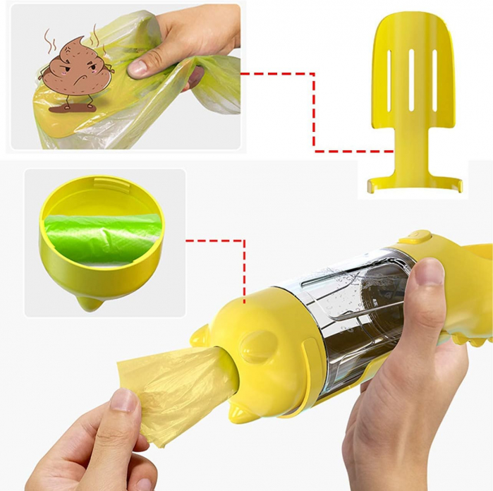 Sticla portabila pentru caini si pisici, 3 in 1 [8]