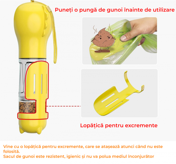 Sticla portabila pentru caini si pisici, 3 in 1 [3]