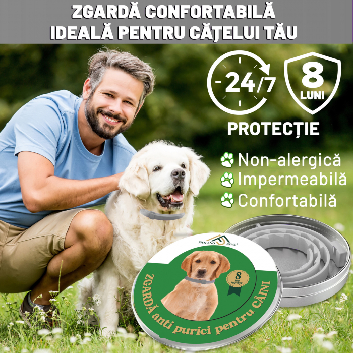 Zgarda anti purici pentru Caini Gri 2 buc [6]