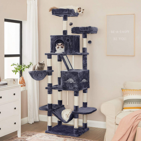 Ansamblu de joaca pentru pisici, 206 cm Gri [6]