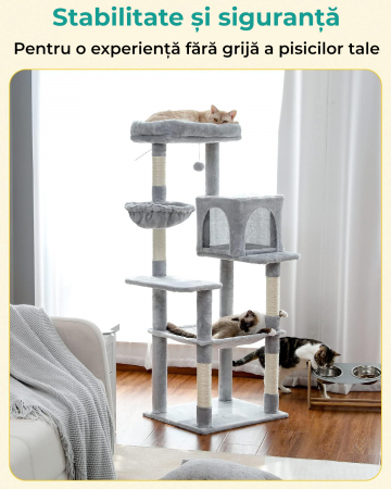 Ansamblu de joaca pentru pisici cu 2 hamace si o casuta [2]
