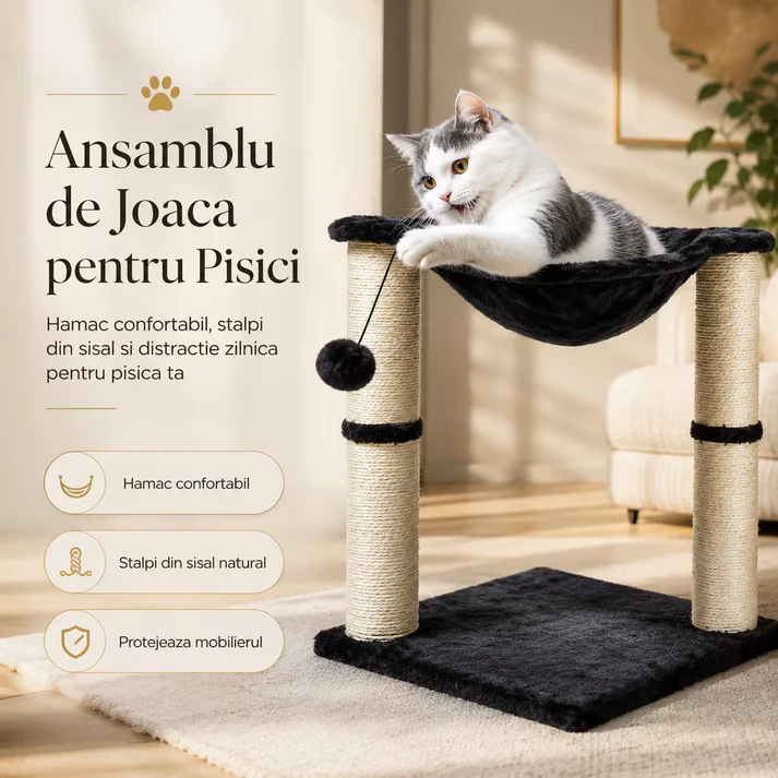 Pisici - Ansamblu de joaca pentru pisici cu hamac