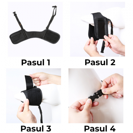 Botnita ajustabila pentru caini, Marimea S, Negru cu Portocaliu [5]