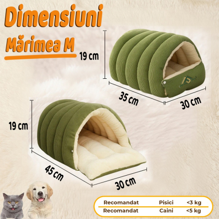 Culcus Pentru Caini si Pisici Verde [8]