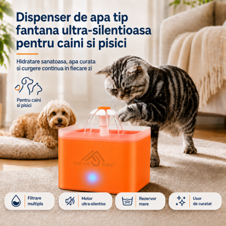 Adapatoare - Dispenser de apa Tip fantana Portocaliu