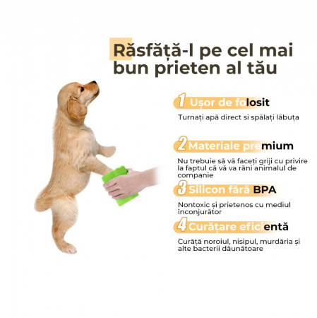 Dispozitiv de curatare si dezinfectare a labutelor animalelor de companie, Verde [2]