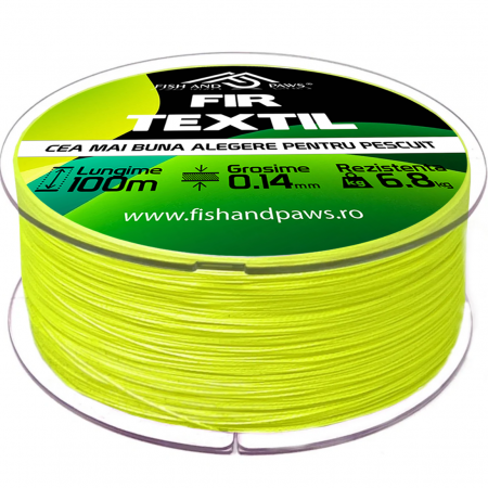 Pescuit - Fir textil pentru pescuit - galben fluorescent